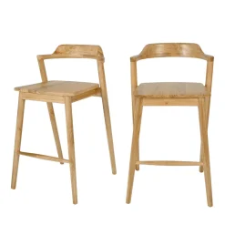 Drawer JOKO Lot de 2 chaises de bar en teck H65cm