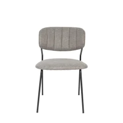 No name JOLIEN Lot de 2 chaises en tissu et métal pieds noirs
