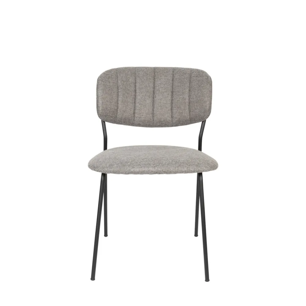 No name JOLIEN Lot de 2 chaises en tissu et métal pieds noirs