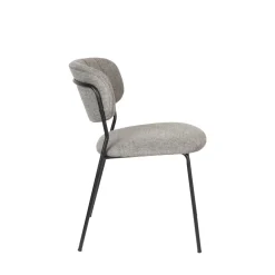 No name JOLIEN Lot de 2 chaises en tissu et métal pieds noirs