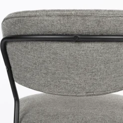 No name JOLIEN Lot de 2 chaises en tissu et métal pieds noirs