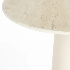 No name JOYA Table d'appoint ronde effet travertin ø40cm H70cm