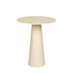 No name JOYA Table d'appoint ronde effet travertin ø40cm H52cm