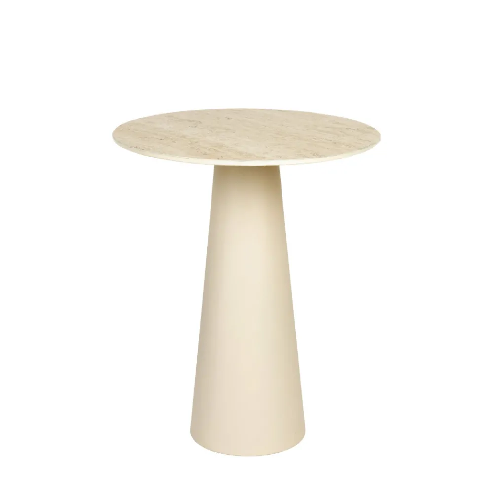 No name JOYA Table d'appoint ronde effet travertin ø40cm H52cm