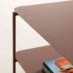 Drawer JUDITH Table basse rectangulaire en métal à double plateau
