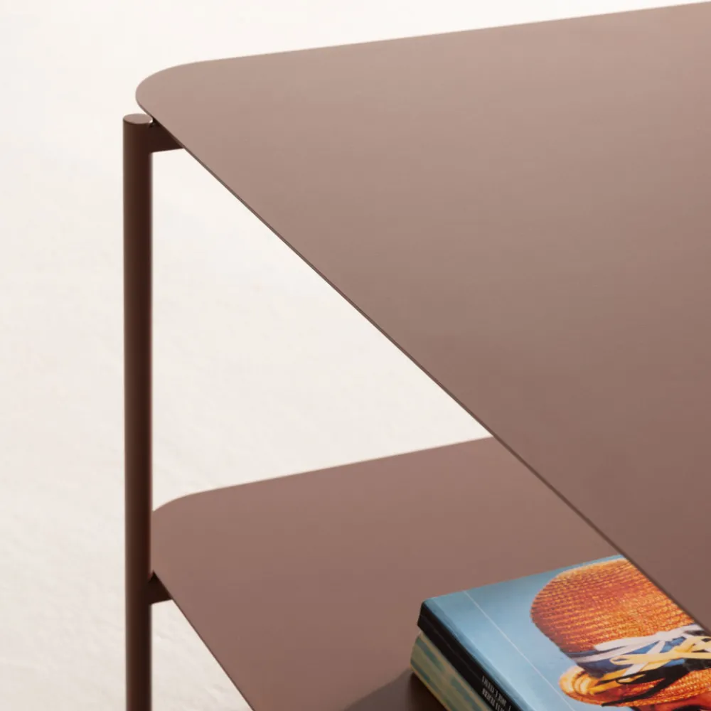 Drawer JUDITH Table basse rectangulaire en métal à double plateau