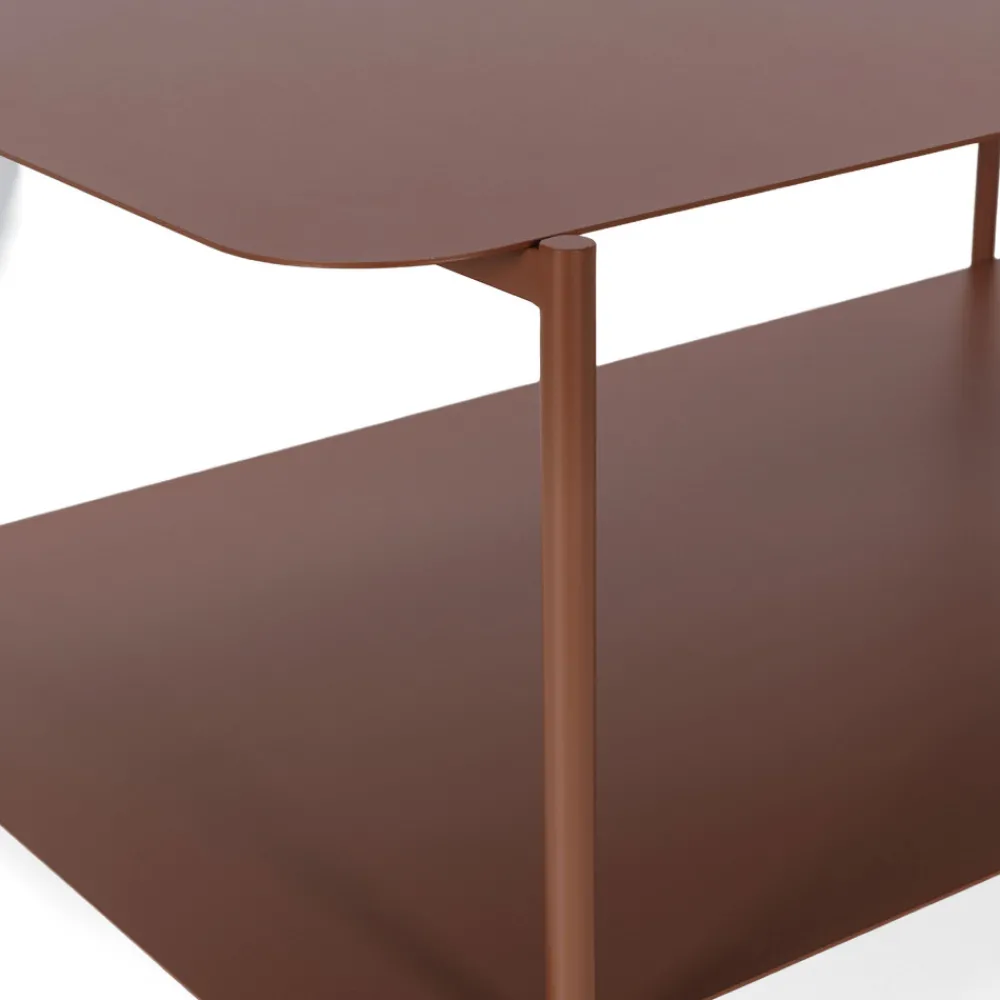 Drawer JUDITH Table basse rectangulaire en métal à double plateau