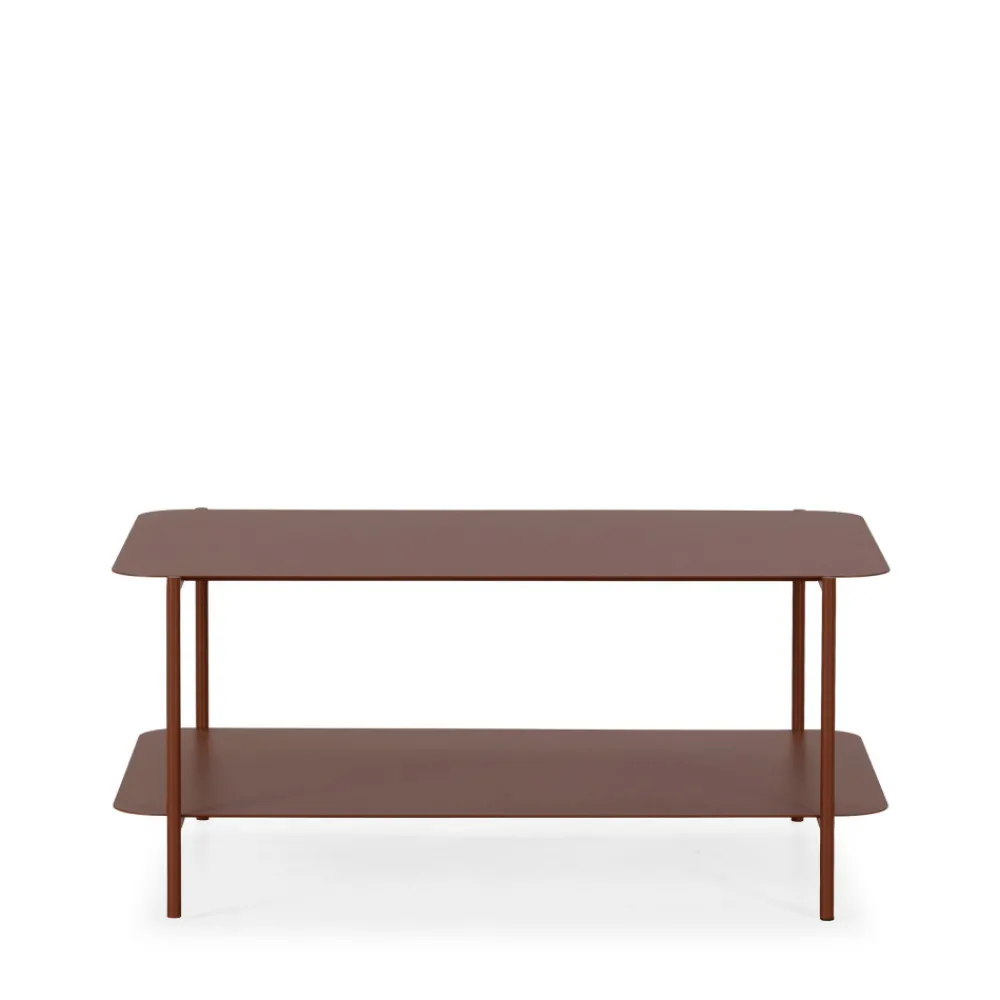 Drawer JUDITH Table basse rectangulaire en métal à double plateau