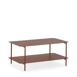 Drawer JUDITH Table basse rectangulaire en métal à double plateau