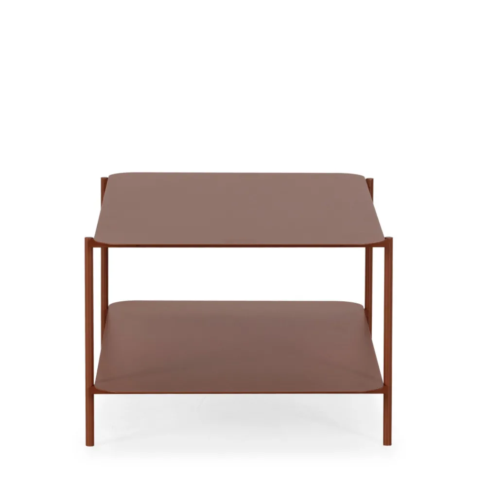 Drawer JUDITH Table basse rectangulaire en métal à double plateau