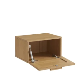 Drawer JUNE Lot de 2 tables de chevet murales avec rangement en bois et cannage