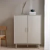 No name JURA Buffet haut 2 portes en bois et métal H125cm