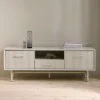 No name JURA Meuble TV 2 portes 1 tiroir en bois et métal L140cm