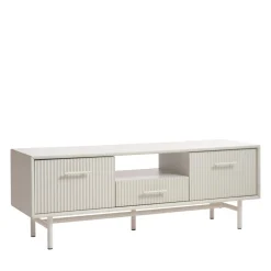 No name JURA Meuble TV 2 portes 1 tiroir en bois et métal L140cm
