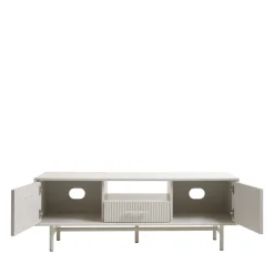No name JURA Meuble TV 2 portes 1 tiroir en bois et métal L140cm