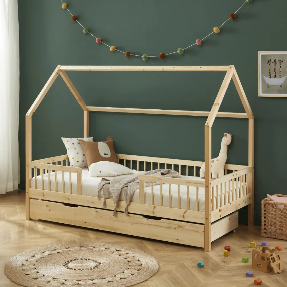 Enfant No name KABA Lit cabane enfant en bois 90x190cm