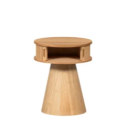 Woood KARRI Table de chevet 2 portes coulissantes en bois