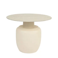 No name KARULA Table basse ronde effet travertin ø60cm