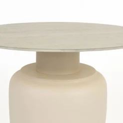 No name KARULA Table basse ronde effet travertin ø60cm