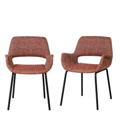 Drawer KENDY Lot de 2 fauteuils de table en tissu et métal