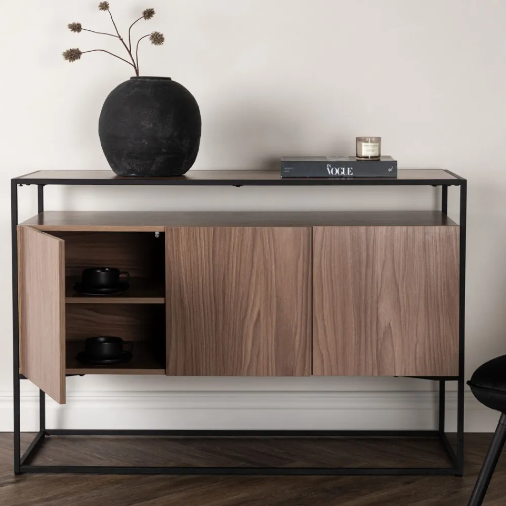 Venture Home KINGSPORT Buffet 3 portes en bois et métal L120cm