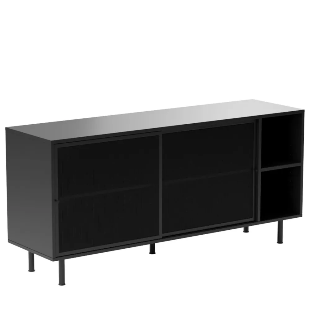 No name KISO Buffet 2 portes, 2 niches en métal L160cm