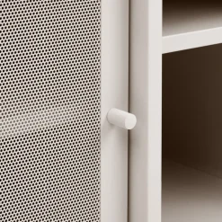 No name KISO Meuble TV 2 portes, 2 niches en métal L160cm