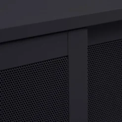 No name KISO Meuble TV 2 portes, 2 niches en métal L160cm