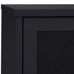 No name KISO Meuble TV 2 portes, 2 niches en métal L160cm