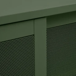 No name KISO Meuble TV 2 portes, 2 niches en métal L160cm
