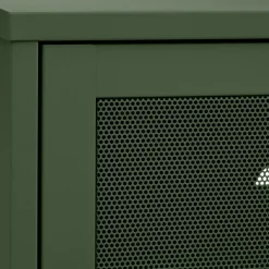No name KISO Meuble TV 2 portes, 2 niches en métal L160cm