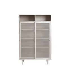 No name KISO Vaisselier 2 portes, 2 niches en métal H140cm