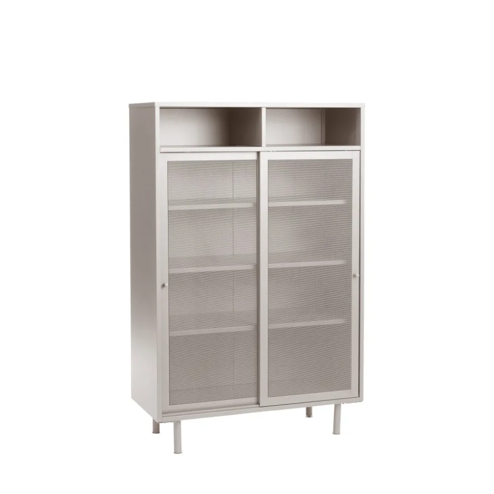 No name KISO Vaisselier 2 portes, 2 niches en métal H140cm