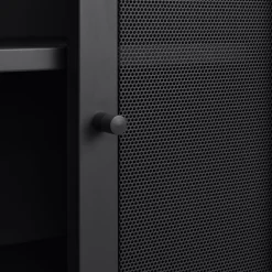 No name KISO Vaisselier 2 portes, 2 niches en métal H140cm