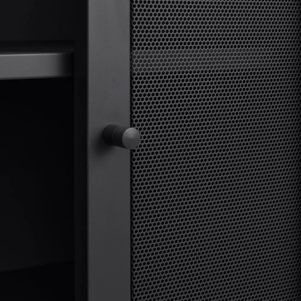 No name KISO Vaisselier 2 portes, 2 niches en métal H140cm