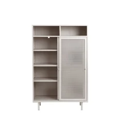 No name KISO Vaisselier 2 portes, 2 niches en métal H140cm