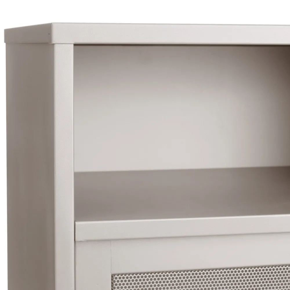 No name KISO Vaisselier 2 portes, 2 niches en métal H140cm