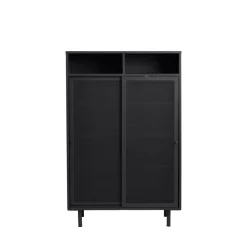 No name KISO Vaisselier 2 portes, 2 niches en métal H140cm