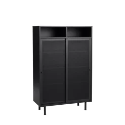No name KISO Vaisselier 2 portes, 2 niches en métal H140cm