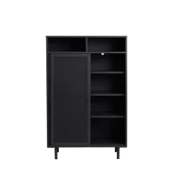 No name KISO Vaisselier 2 portes, 2 niches en métal H140cm