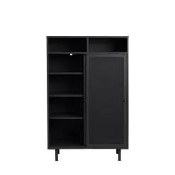 No name KISO Vaisselier 2 portes, 2 niches en métal H140cm