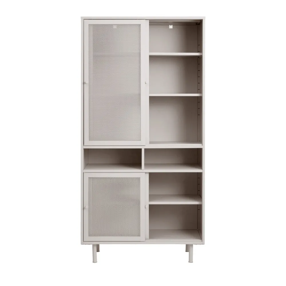 No name KISO Vaisselier 4 portes, 2 niches en métal H180cm