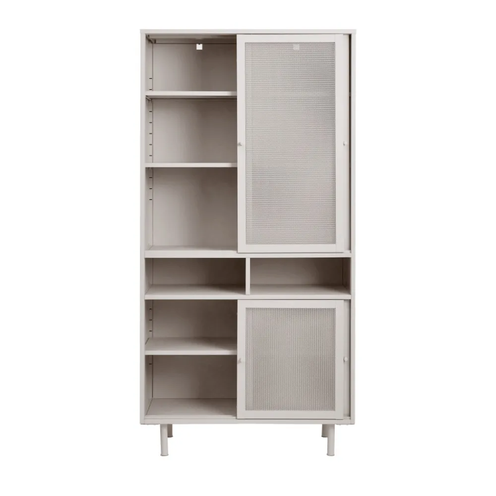 No name KISO Vaisselier 4 portes, 2 niches en métal H180cm