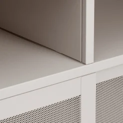 No name KISO Vaisselier 4 portes, 2 niches en métal H180cm