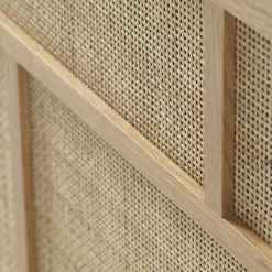 No name KIYO Buffet 2 portes en bois et cannage L180cm