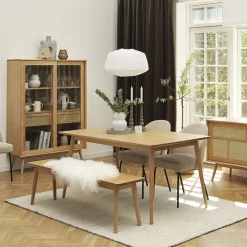 No name KIYO Table à manger extensible 4 à 10 personnes en bois 150-240x90cm