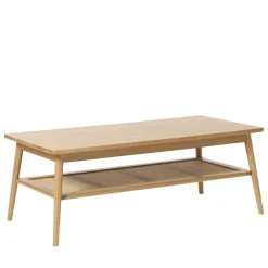 No name KIYO Table basse en bois et cannage 120x60cm