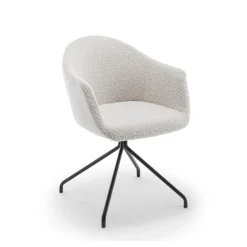Drawer KOOIJ Chaise de bureau en tissu bouclette et métal
