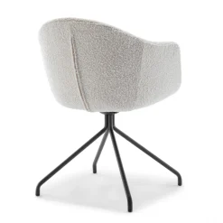 Drawer KOOIJ Chaise de bureau en tissu bouclette et métal