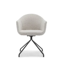 Drawer KOOIJ Chaise de bureau en tissu bouclette et métal